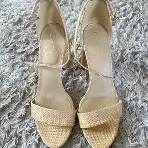 Elegant Beige Strappy Heels